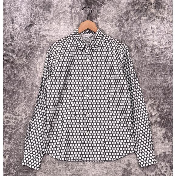Agnes B Shirt 38 / Medium Mens Computer Keyboard Geometric Long Sleeve Woven - Picture 1 of 8